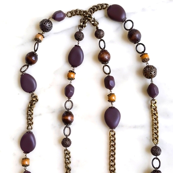 NWOT. The Limited Multiple Shapes/Colors/Materials Chained Necklace. - Picture 5 of 5